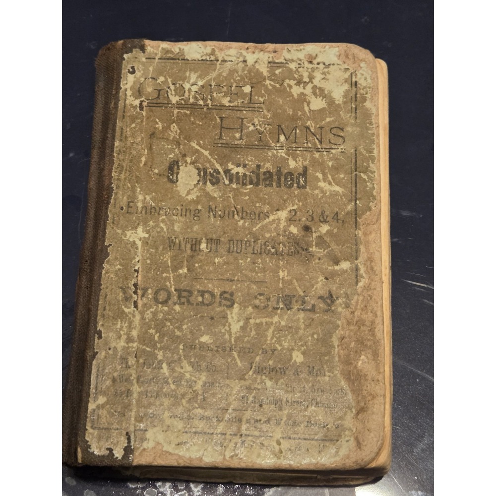 Antique 1885 Gospel Hymn Consolidate 1-4 Pocket Hymnal Song Book Christian Faith